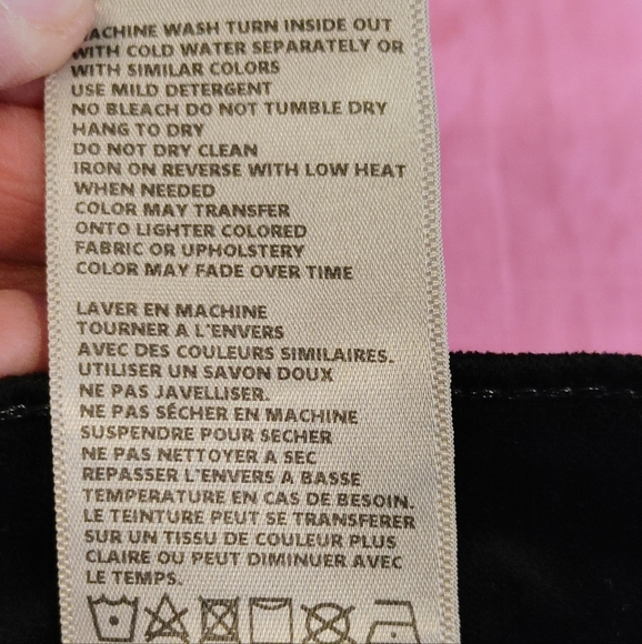 L'AGENCE Marguerite Velvet High Rise Skinny Pants, Noir (Black) 25 - Picture 13 of 13